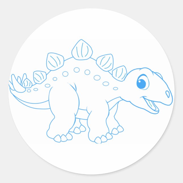 Stegosaurus-Sticker Runder Aufkleber (Vorderseite)