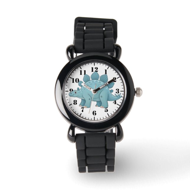 Stegosaurus Watch – Kid-Approved Style & Precision Armbanduhr (Vorderseite)