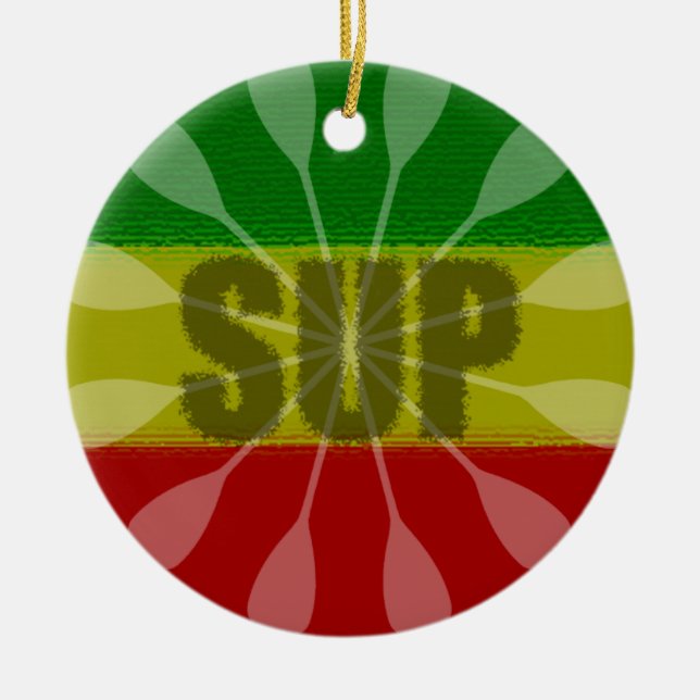 Steh auf Paddel, Paddelwirbel Keramik Ornament (Vorne)