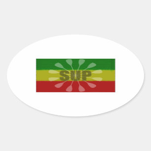 Steh auf Paddel, Paddelwirbel Ovaler Aufkleber