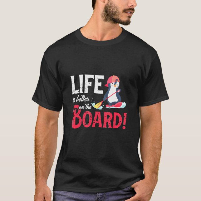Steh auf Paddel Steg Surf T-Shirt (Vorderseite)