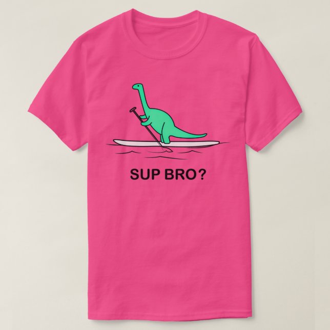 Steh auf Paddeln Sup Brontosaurier auf SUP-Tafel T-Shirt (Design vorne)