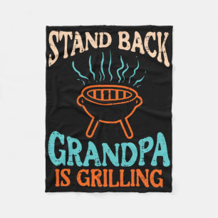 Steh Ck Opa grillt Bbq Rbecue Großvater Fleecedecke