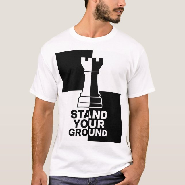 Steh deinen Boden Schach Turm T-Shirt (Vorderseite)