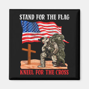 Steh für die Flagge, knie für das Kreuz Patriotisc Magnet