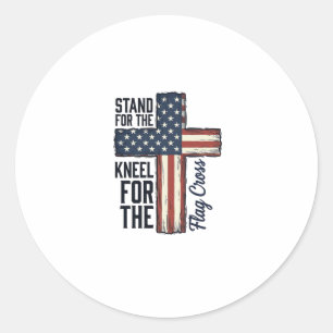 Steh für die Flagge Knie für das Kreuz-Shirt-Desig Runder Aufkleber