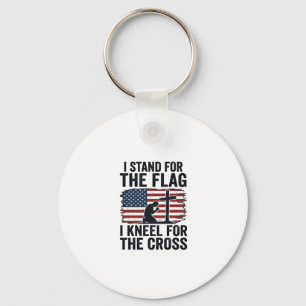Steh für die Flagge Knie für das Kreuz-Shirt-Desig Schlüsselanhänger