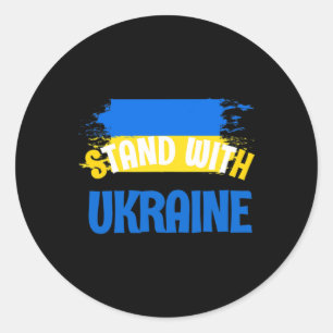 Steh für die Ukraine Anstecknadel - Ich unterstütz Runder Aufkleber