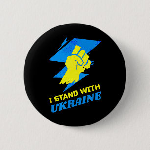 Steh mit der Ukraine-Flagge Anti-Putin Sag Nein zu Button