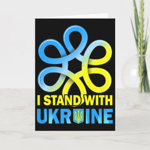 Steh mit der Ukraine-Flagge Anti-Putin Sag Nein zu Karte
