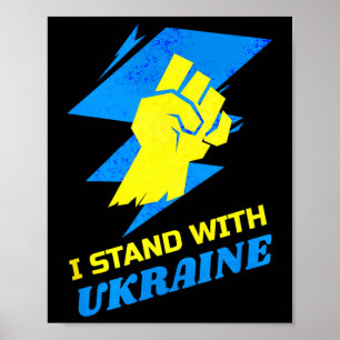 Steh mit der Ukraine-Flagge Anti-Putin Sag Nein zu Poster