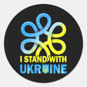 Steh mit der Ukraine-Flagge Anti-Putin Sag Nein zu Runder Aufkleber