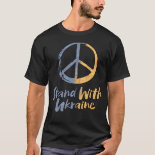 Steh mit der Ukraine - Friedenssymbol Zeichen Frei T-Shirt