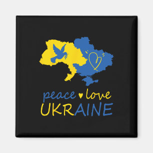 Steh mit der ukrainischen Friedensliebe Ukraine-Fl Magnet