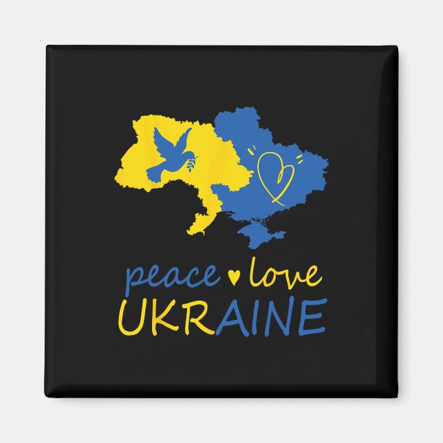 Steh mit der ukrainischen Friedensliebe Ukraine-Fl Magnet (Vorne)