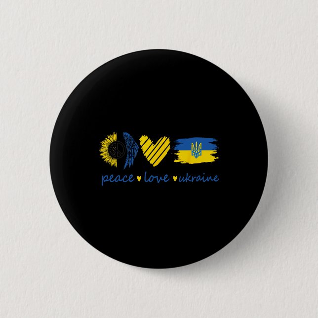 Steh mit der ukrainischen Friedensliebe Ukraine So Button (Vorderseite)