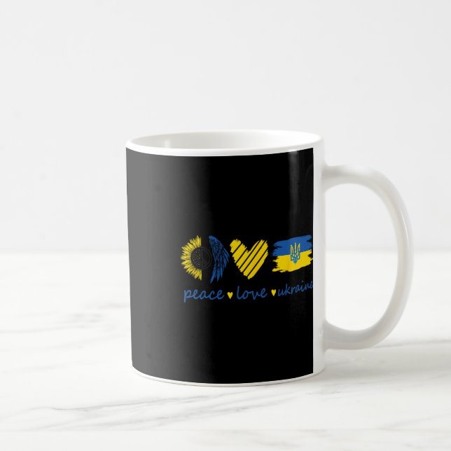 Steh mit der ukrainischen Friedensliebe Ukraine So Kaffeetasse (Rechts)