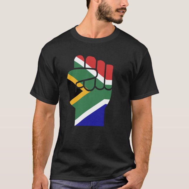 Steh mit Südafrika erhobene Faust Südafrikanisch  T-Shirt (Vorderseite)