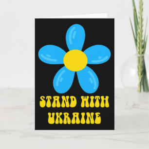 Steh mit Ukraine Blau und Gelbe Blume Solidarität Karte