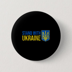 Steh mit Ukraine Ukrainische Flagge Wappen Ukr Button