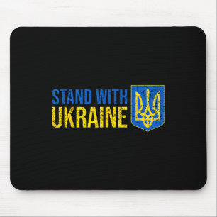Steh mit Ukraine Ukrainische Flagge Wappen Ukr Mousepad