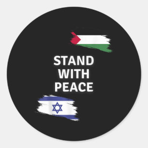 Stehe mit dem Frieden! Israel Palästina Shirt. Nei Runder Aufkleber