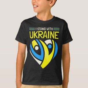 Stehe mit der ukrainischen Flag-Anti-Putins-Erklär T-Shirt