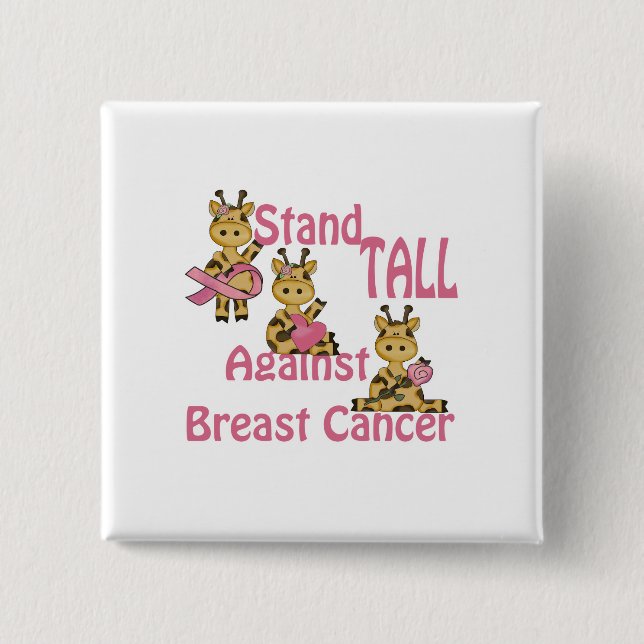 stehen hoch gegen Brustkrebs Button (Vorderseite)