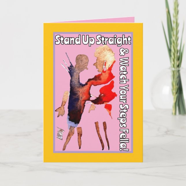 Stehen Sie direkt auf und sehen Sie sich den Gebur Karte (Vorderseite)