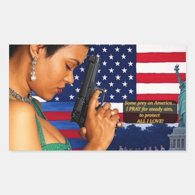 Stehen Sie groß und fest für Freiheit! Rechteckiger Aufkleber (Vorderseite)