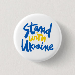 Stehen Sie mit den Ukraine-Tasten Button
