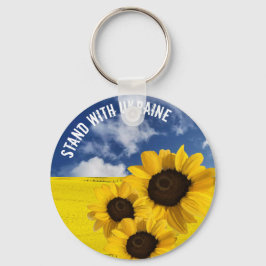 Stehen Sie mit der Ukraine gelb und blau mit Sonne Schlüsselanhänger