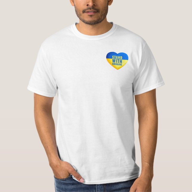 Stehen Sie mit der Ukraine. Unterstützen Sie das H T-Shirt (Vorderseite)