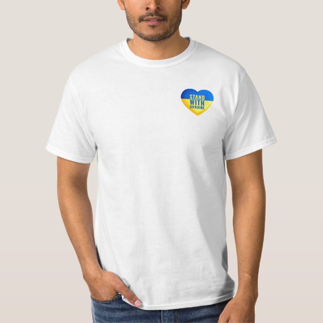 Stehen Sie mit der Ukraine. Unterstützen Sie das H T-Shirt (Vorderseite)