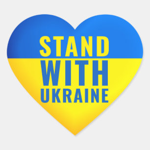 Stehen Sie mit der Ukraine. Unterstützung der UKRA Herz-Aufkleber
