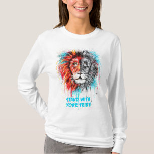 Stehen Sie mit Ihrem Stamm Frauen lange Ärmeln T T-Shirt