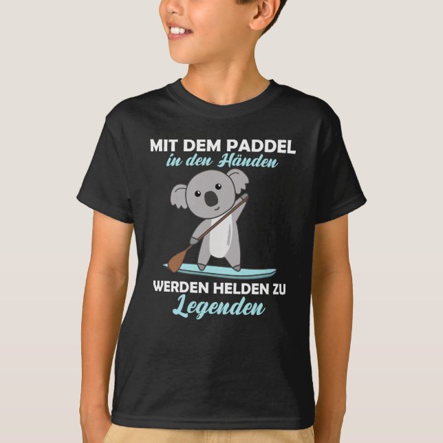 Stehen Sie mit Koala-Funny Paddle auf. T-Shirt (Vorderseite)