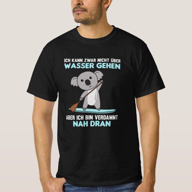 Stehen Sie mit Koala-Funny Paddle auf. T-Shirt (Vorderseite)