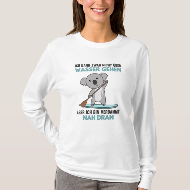 Stehen Sie mit Koala-Funny Paddle auf. T-Shirt (Vorderseite)