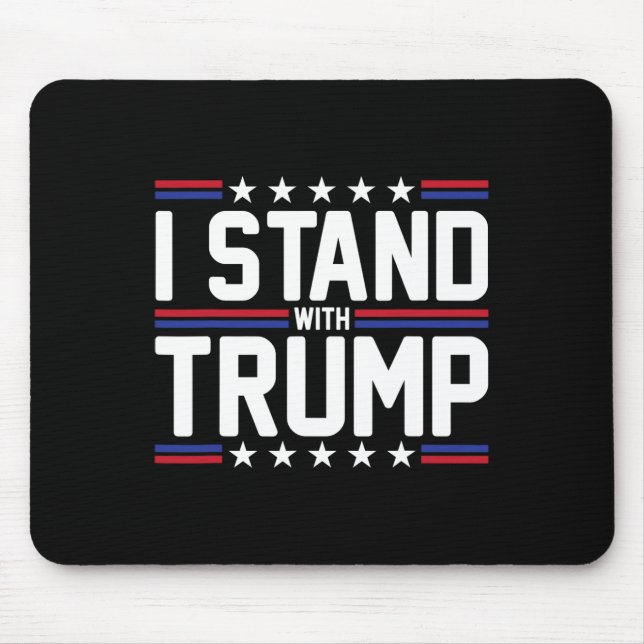Stehen Sie mit Trump, der amerikanischen Fahne, un Mousepad (Vorne)
