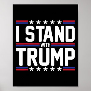 Stehen Sie mit Trump, der amerikanischen Fahne, un Poster