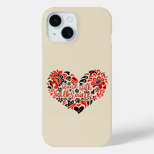 Stehen Sie mit ukrainischer Schrift und Herz Case-Mate iPhone Hülle (Rückseite)