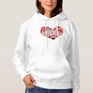 Stehen Sie mit ukrainischer Schrift und Herz Hoodie