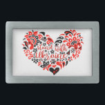 Stehen Sie mit ukrainischer Schrift und Herz Rechteckige Gürtelschnalle<br><div class="desc">Folk Art Illustration Herz und Schrift im ukrainischen Folklore Stil Herz, Form, Reinheit, Allegorie, Friedenszeichen, Frieden, kein Krieg, Stopp-Krieg, Ukraine, ukrainisches, ethnisches Muster, stolz, Staat, Regierung, Zeichen, Symbol, Freiheit, National, Land, Unabhängigkeit, Muster, ethnisch, Ethno, Volkskunst, Zelensky, Kiew, Kiew v, UA, Patriotic, Europa, Label, Abzeichen, Republik, Kultur, Traditionell, Politik, slawisch, Zierhaft,...</div>