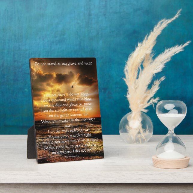 Stehen Sie nicht an meinem Grab und Gedicht Fotoplatte (Seite)