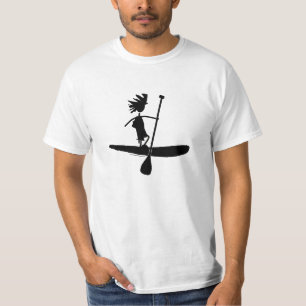 Stehen Sie oben Paddel-Silhouette-Entwurf T-Shirt