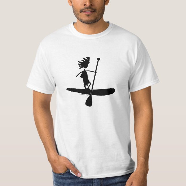 Stehen Sie oben Paddel-Silhouette-Entwurf T-Shirt (Vorderseite)