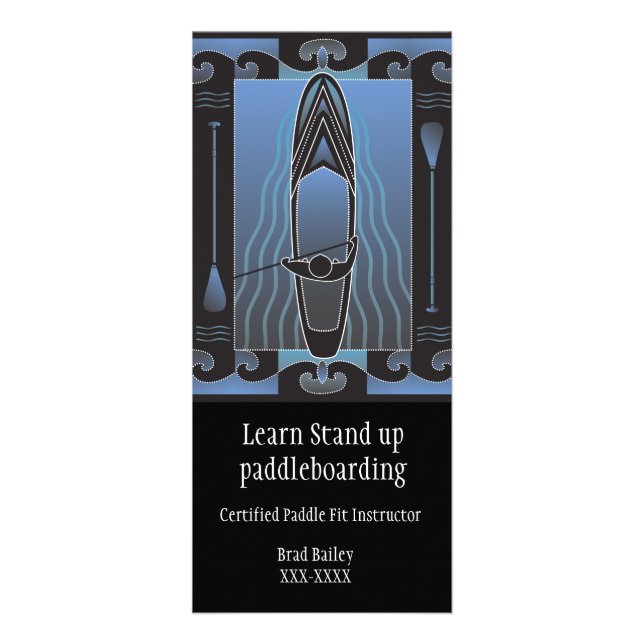 Stehen Sie oben Paddleboard Lektionen Werbekarte (Vorne)