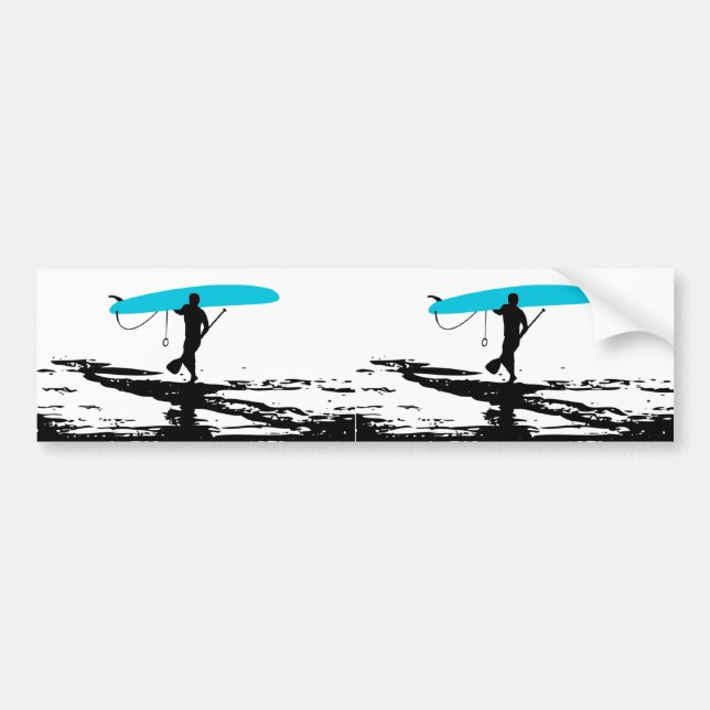 Stehen Sie oben Paddleboarding Sitzung über (2 Autoaufkleber (Vorne)