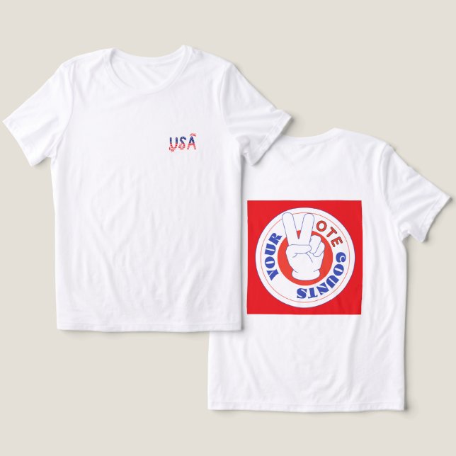 Stehen Sie sich heraus und lassen Sie Ihre Stimme  Tri-Blend Shirt (Design Vorderseite & Rückseite)